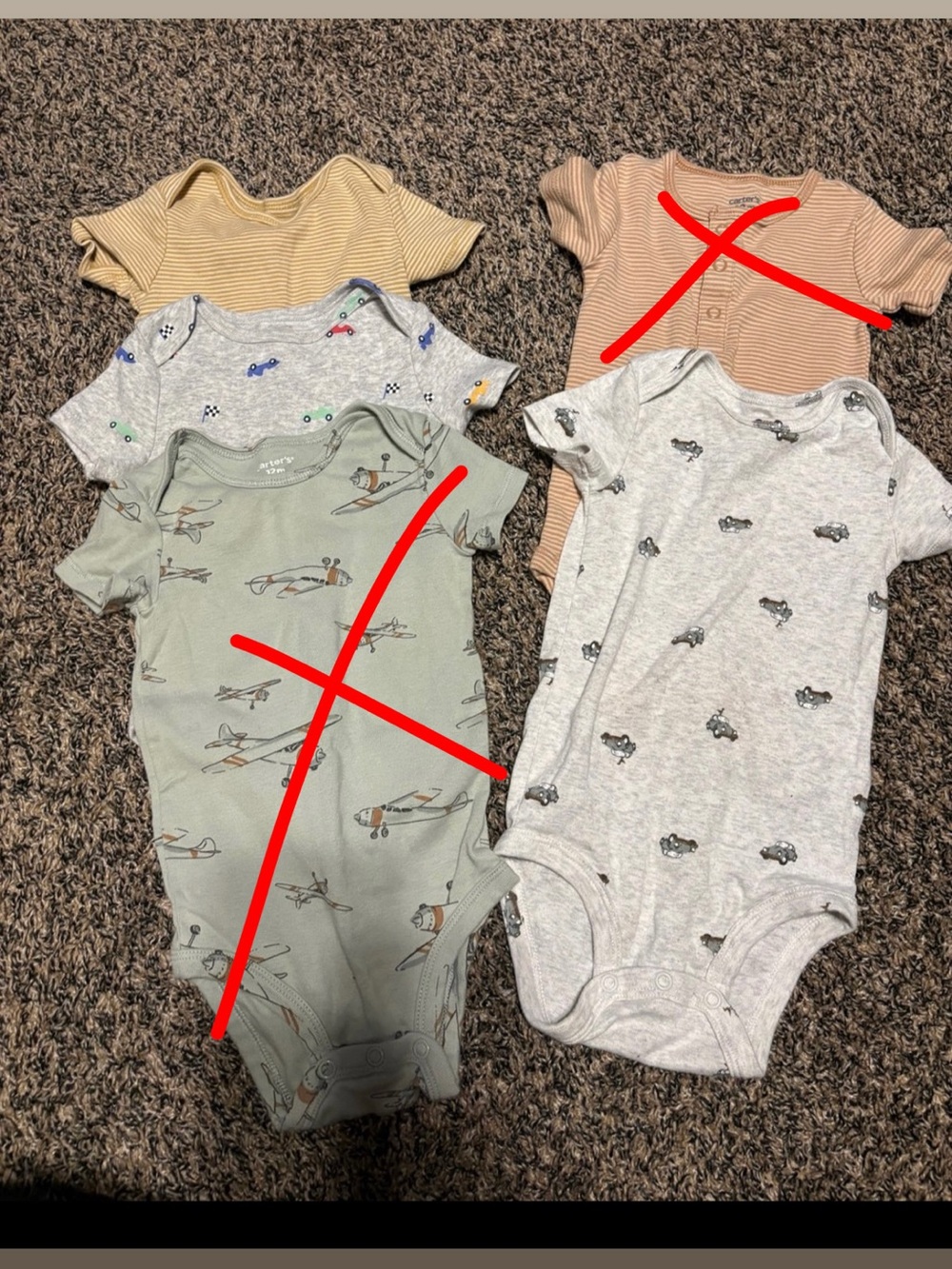 3 Baby One-Piece Bodysuits